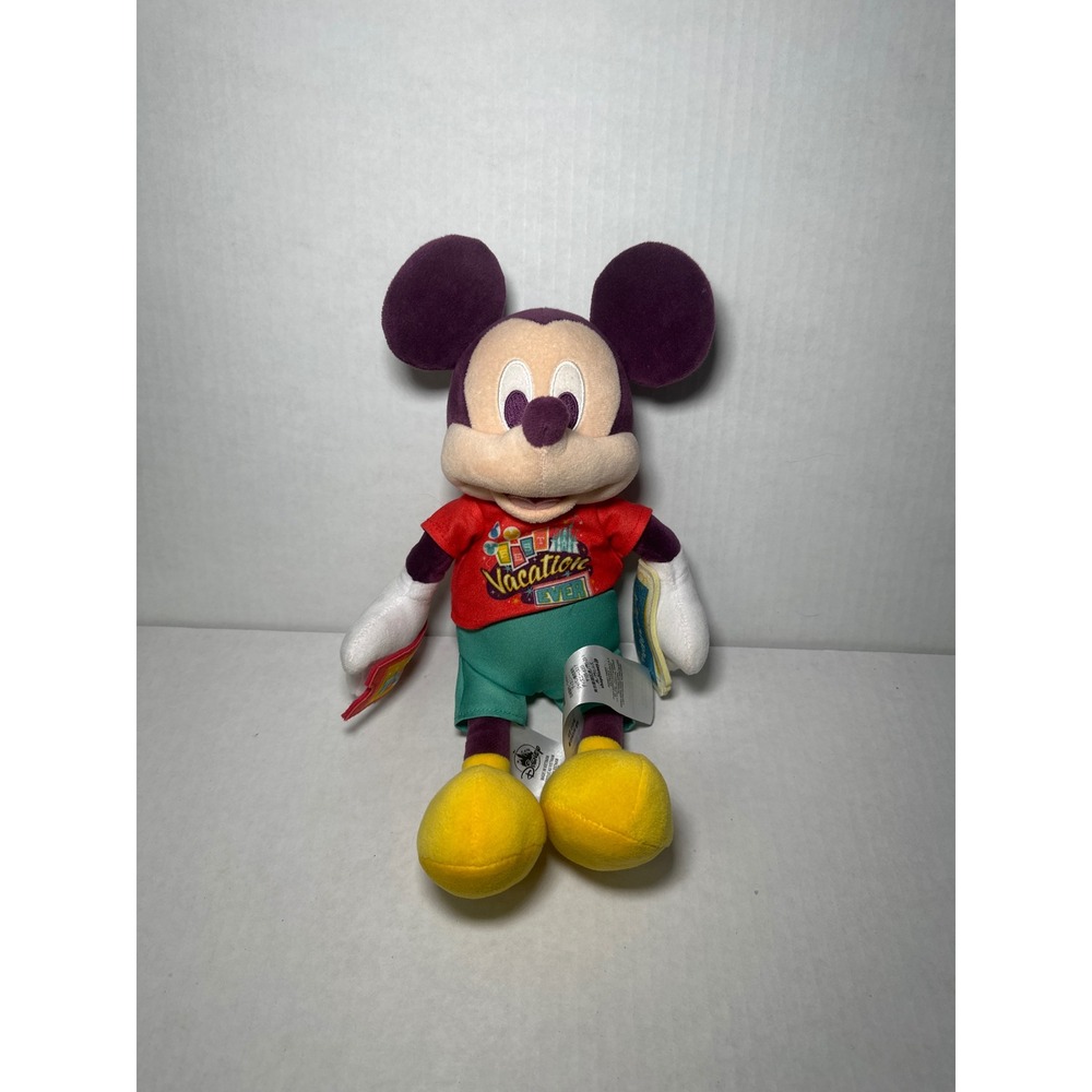 Disney Parks Mickey Mouse Best Vacation Ever‎ Plush Toy Red Shirt 15 Inch